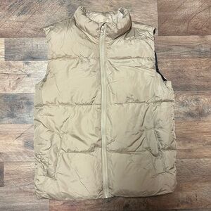 old navy gold /beige girls puffer zip up vest